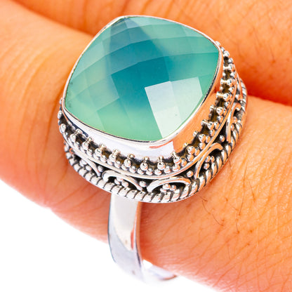 Aqua Chalcedony Ring Size 10 (925 Sterling Silver) R144444