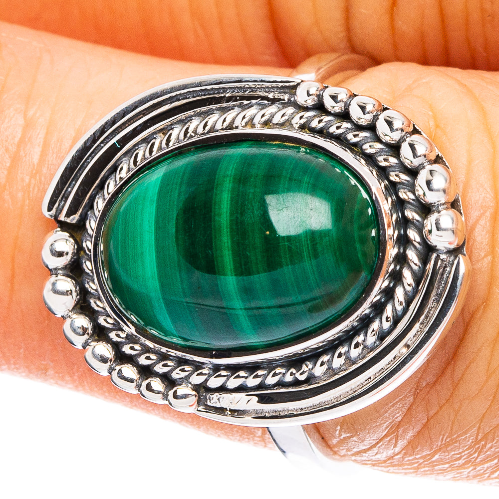 Malachite 925 Sterling Silver Premium Ring Size 6.75 (925 Sterling Silver) R6496