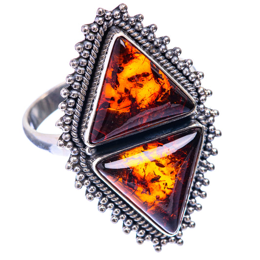 Large Baltic Amber Ring Size 12 (925 Sterling Silver) R141387