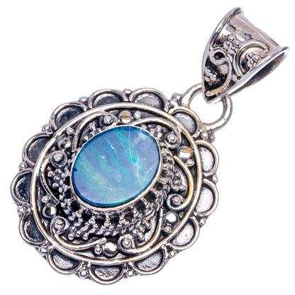 Australian Opal Pendant 1 1/4" (925 Sterling Silver) P40226