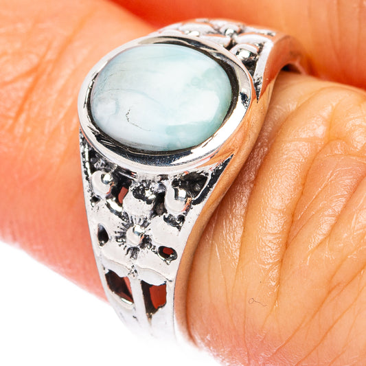 Larimar Dainty Ring Size 6 (925 Sterling Silver) R3414