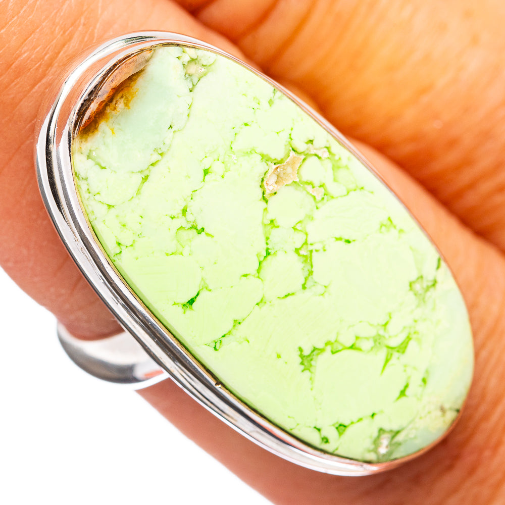Premium Lemon Chrysoprase Ring Size 7.75 (.925 Sterling Silver)