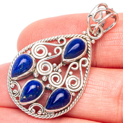 Lapis Lazuli Pendant 1 5/8" (925 Sterling Silver) P41030