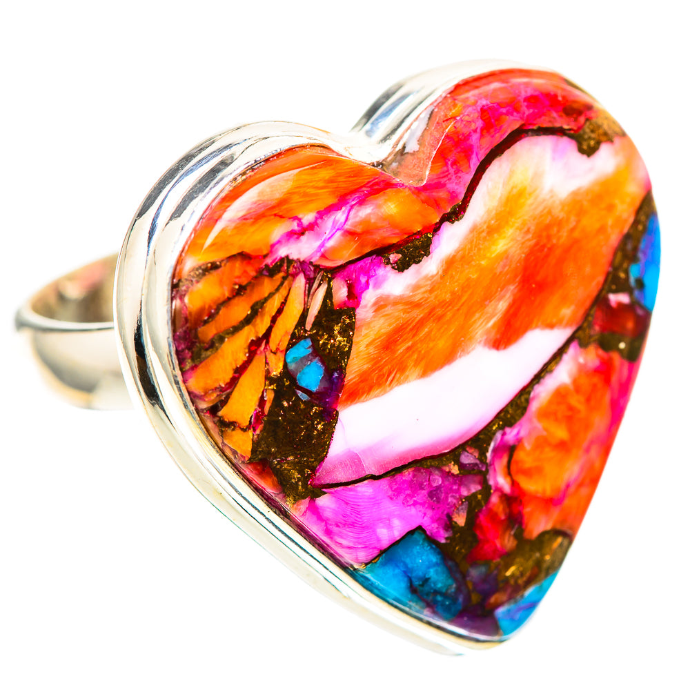 Large Kingman Pink Dahlia Turquoise 925 Sterling Silver Ring Size 8.5 (925 Sterling Silver) RING139717