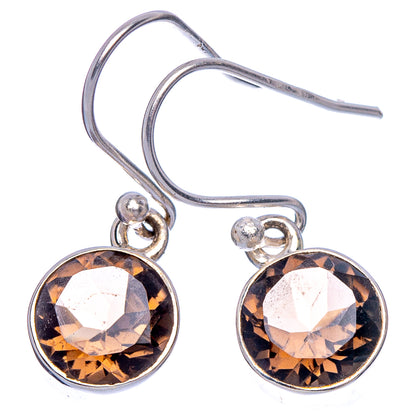 Smoky Quartz Earrings 1 1/8" (925 Sterling Silver) E433473