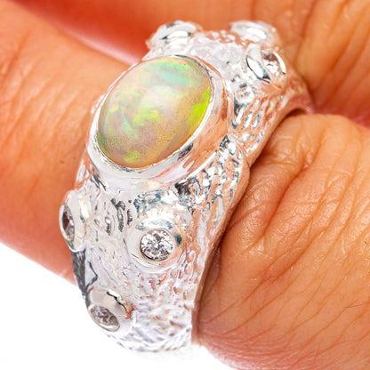 Rare Ethiopian Opal Ring Size 6.75 (925 Sterling Silver) R146018
