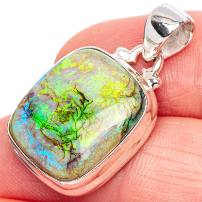 Rare Sterling Opal Pendant 1 1/8" (925 Sterling Silver) P42107