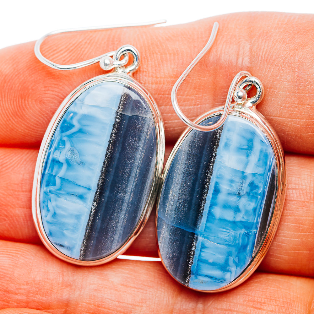 Premium Owyhee Opal Earrings 1 5/8" (.925 Sterling Silver)