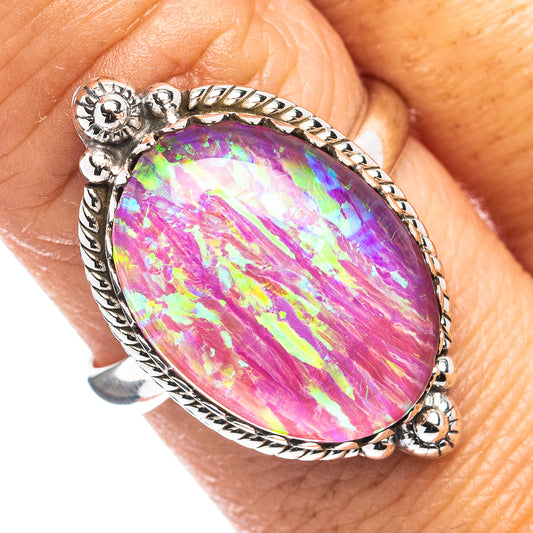 Pink Triplet Opal Ring Size 8.75 (.925 Sterling Silver)