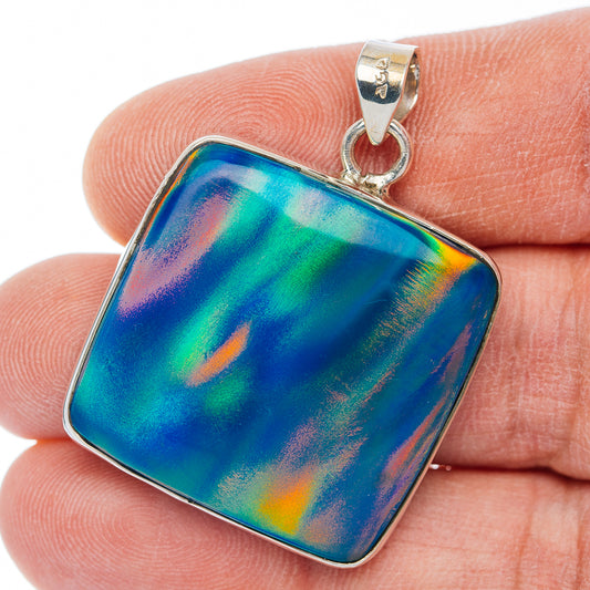 Aurora Opal Pendant 1 1/2" (.925 Sterling Silver)