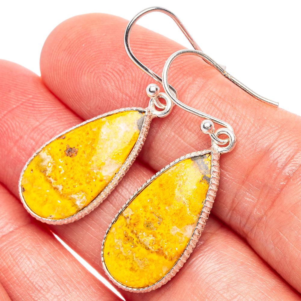 Bumble Bee Jasper 925 Sterling Silver Earrings 1 1/2" (925 Sterling Silver) E1941