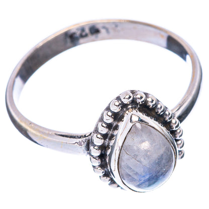 Rainbow Moonstone Dainty Ring Size 7.75 (925 Sterling Silver) R5813