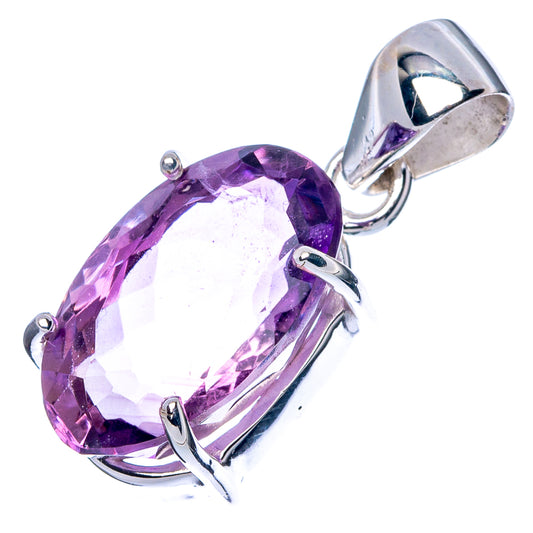 Faceted Amethyst Pendant 1 1/8" (925 Sterling Silver) P43005