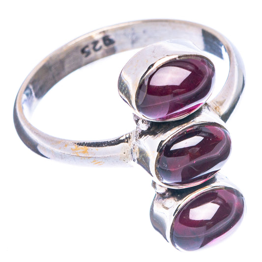 Garnet Dainty Ring Size 7 (925 Sterling Silver) R5290
