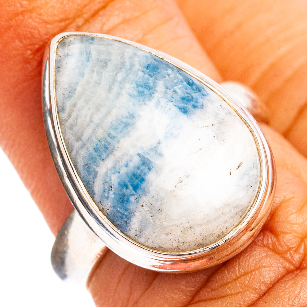 Blue Scheelite Ring Size 5.75 (.925 Sterling Silver)