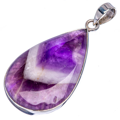 Premium Chevron Amethyst Pendant 1 7/8" (.925 Sterling Silver)