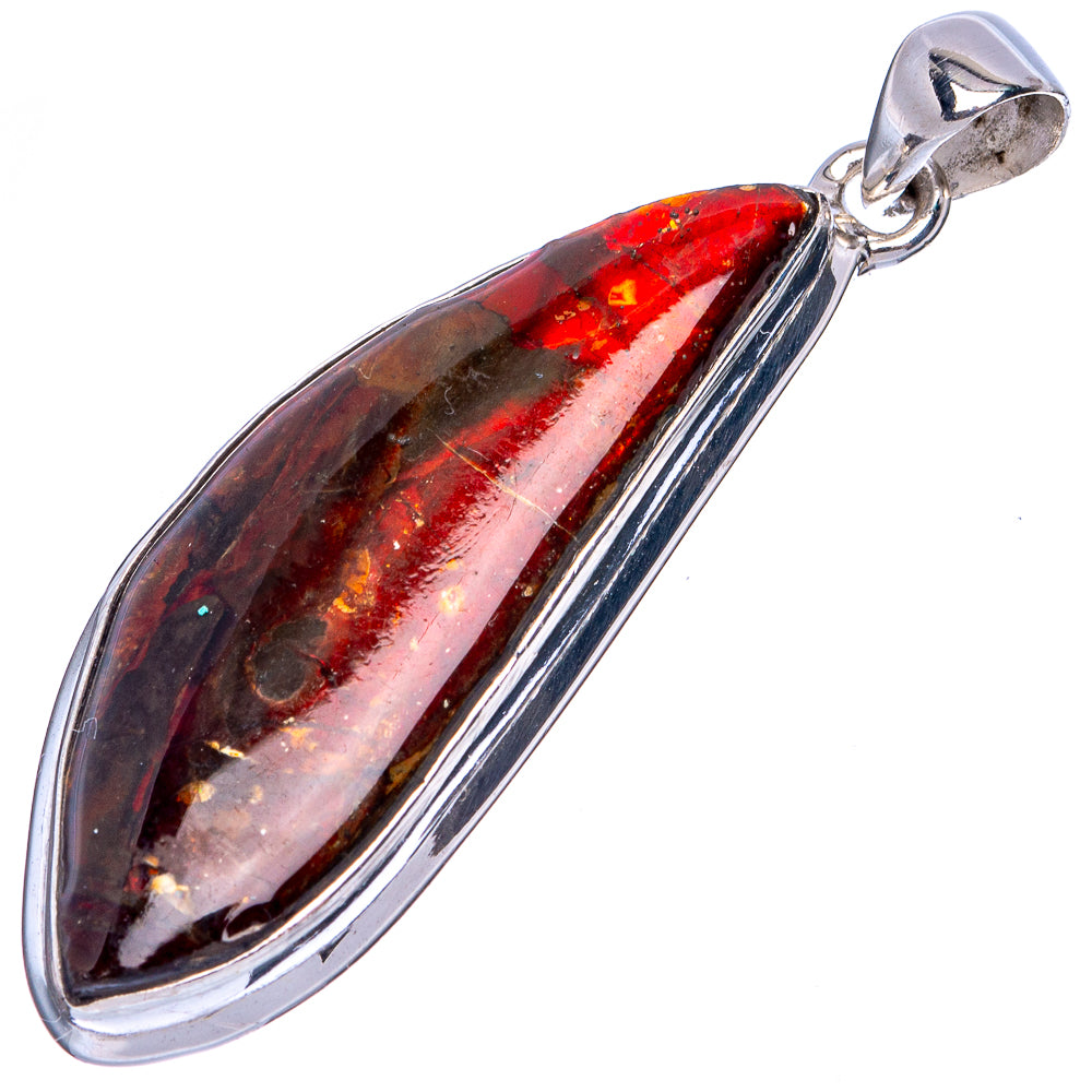 Rare Ammolite Pendant 2 1/8" (925 Sterling Silver) P41294