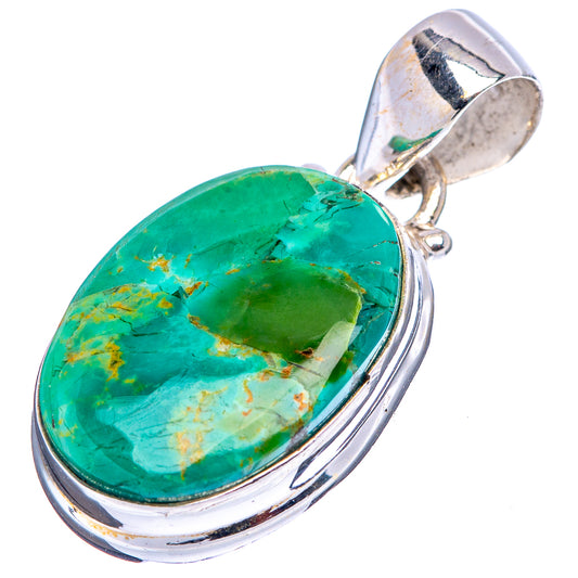 Turquoise oval cabochon pendant with .925 sterling silver setting and bail