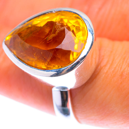 Large Faceted Citrine Ring Size 7.5 (925 Sterling Silver) RING139983