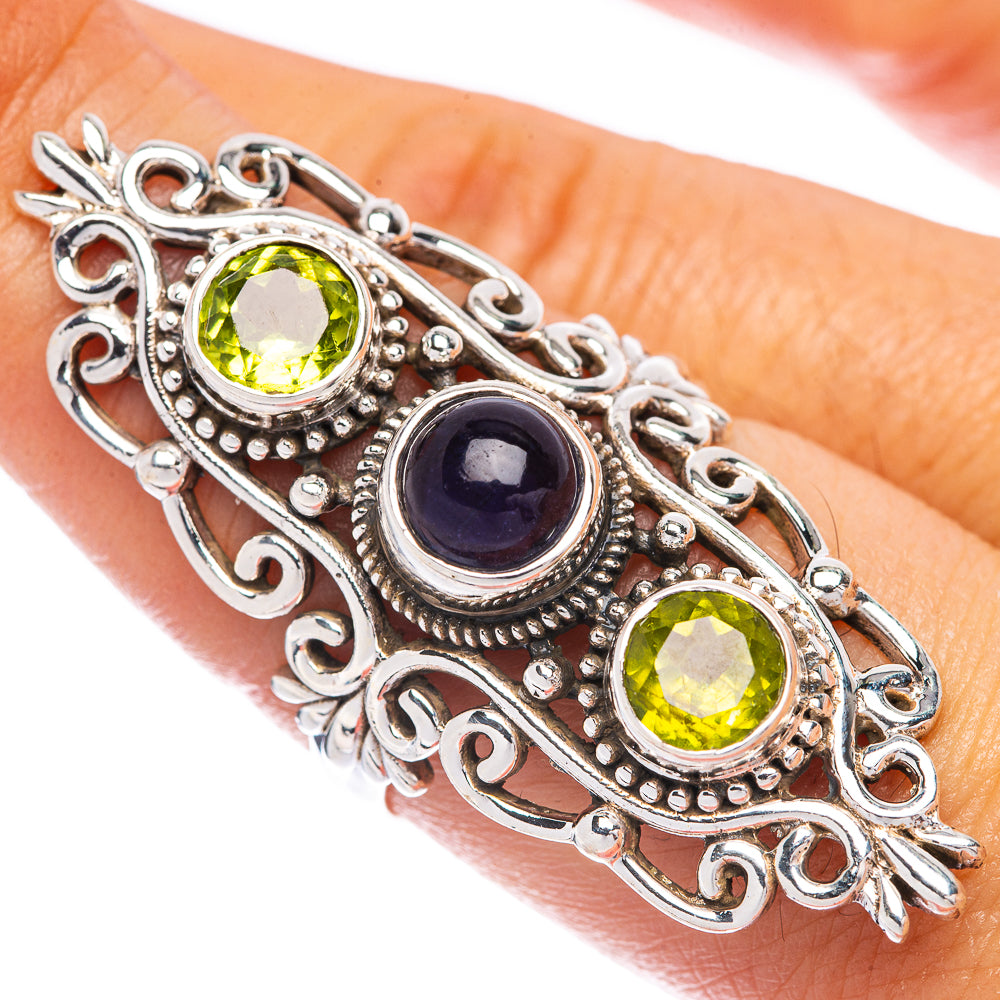 Large Tanzanite, Peridot Ring Size 8.5 (925 Sterling Silver) R144939