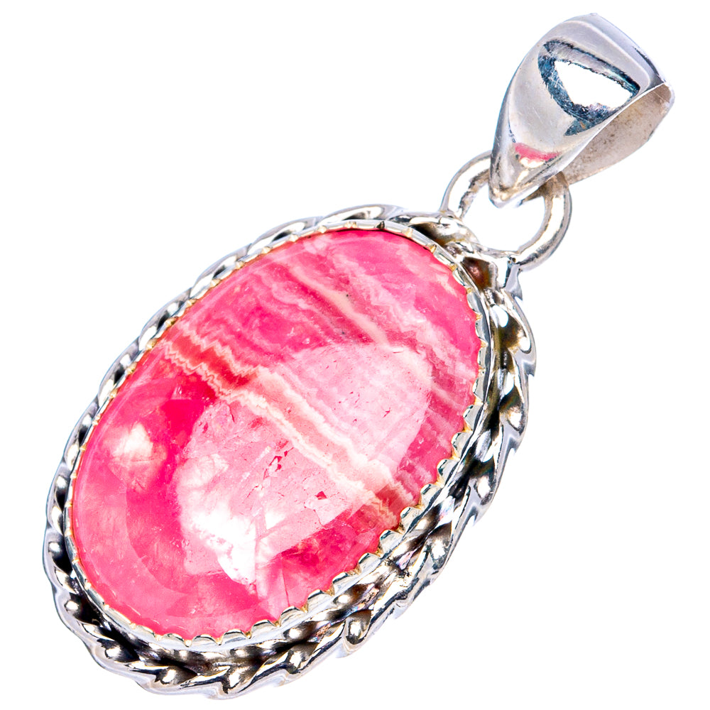 Rhodochrosite Pendant 1 3/8" (.925 Sterling Silver)