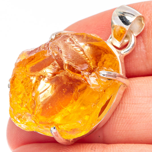 Citrine 925 Sterling Silver Pendant 1 1/4" (925 Sterling Silver) P43598