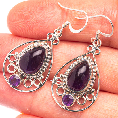 Premium Amethyst Earrings 1 5/8" (925 Sterling Silver) E432352
