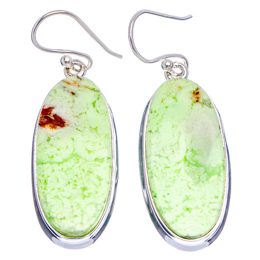 Lemon chrysoprase teardrop earrings in .925 sterling silver with fishhook backs.
