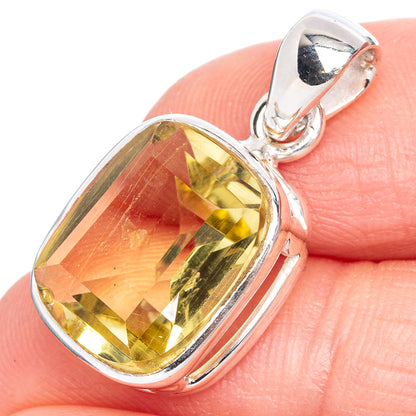 Faceted Citrine Pendant 1 1/8" (925 Sterling Silver) P40308