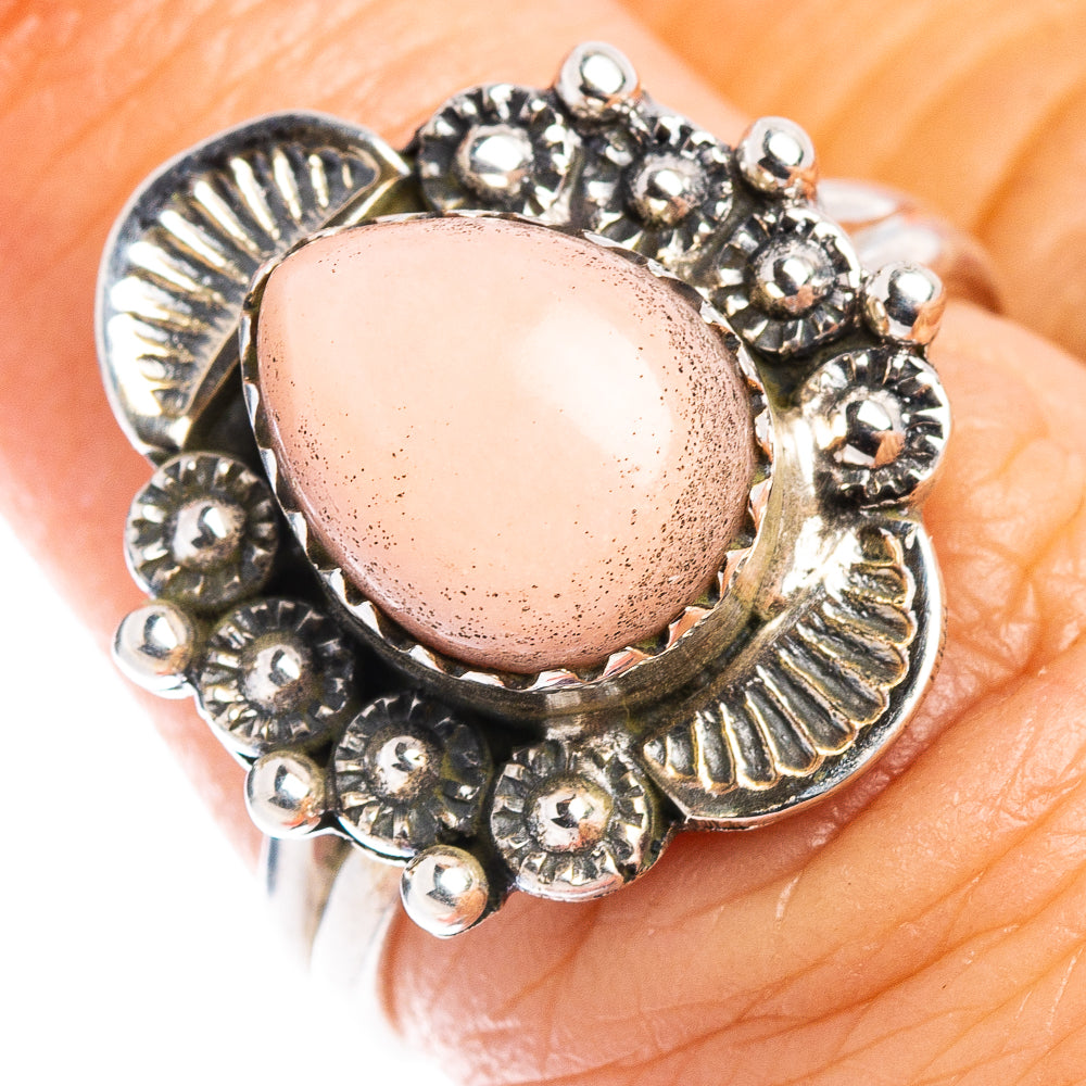 Pink Opal Native Style Ring Size 6.5 (.925 Sterling Silver)