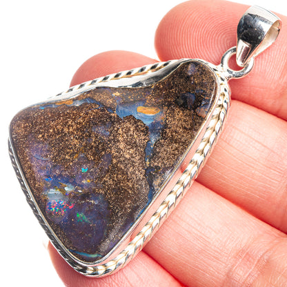 Boulder Opal Pendant 2" (925 Sterling Silver) P39075
