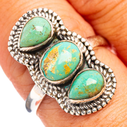 Mojave Turquoise Ring Size 8 Adjustable (.925 Sterling Silver)