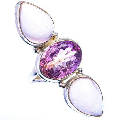 Large Rose Quartz, Amethyst Ring Size 8 (925 Sterling Silver) RING140234