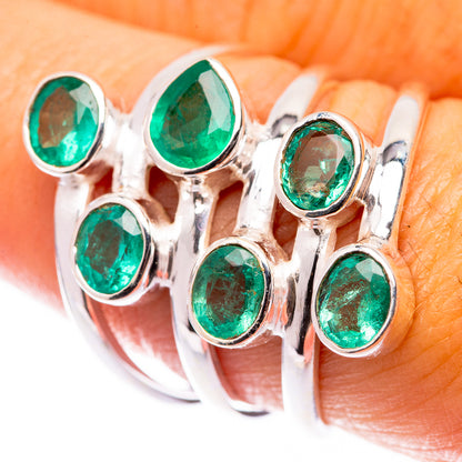 Zambian Emerald Ring Size 8.25 (925 Sterling Silver) R140939