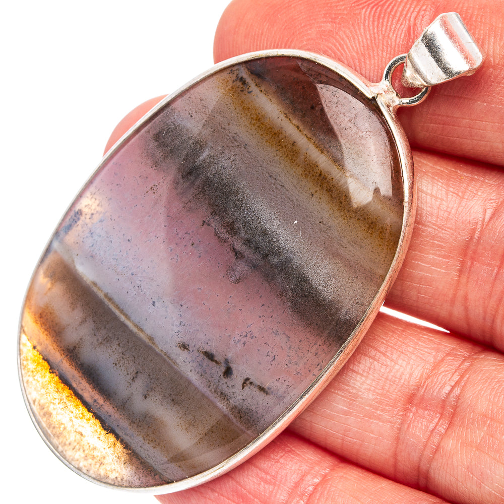 Montana Agate Pendant 2 1/4" (Silver Plated)