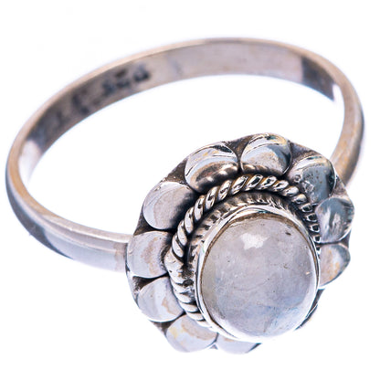 Rainbow Moonstone Dainty Ring Size 7.75 (925 Sterling Silver) R5734