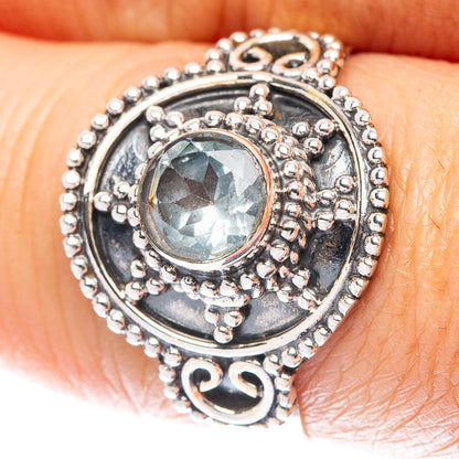 Blue Topaz Ring Size 8.25 (925 Sterling Silver) R5564