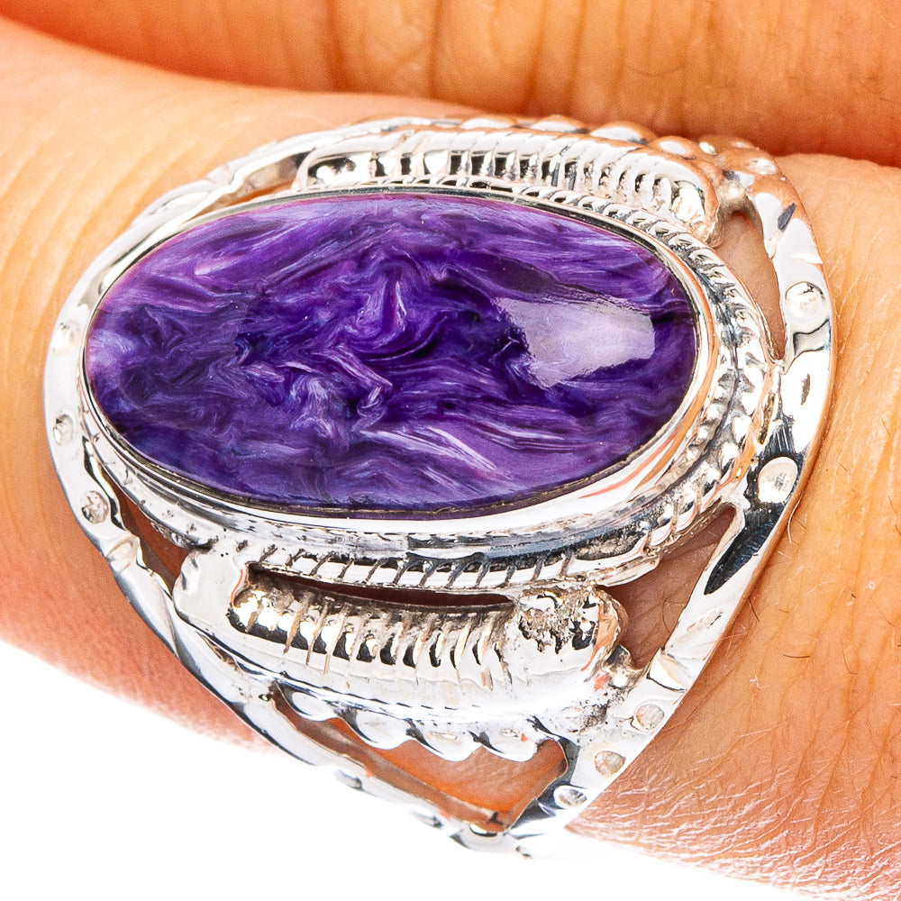 Charoite 925 Sterling Silver Premium Ring Size 8 (925 Sterling Silver) R6578