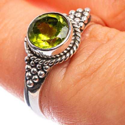Peridot Dainty Ring Size 7 (925 Sterling Silver) R142586