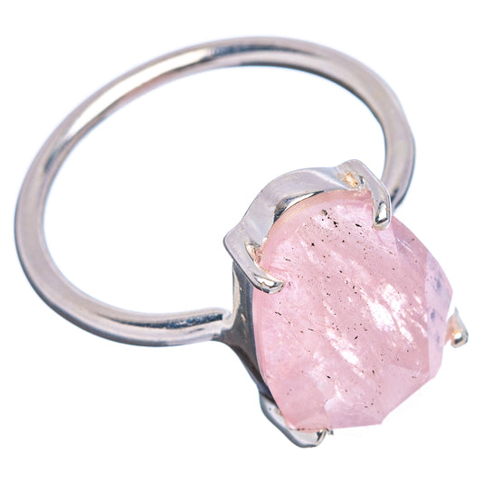 Sterling silver ring featuring oval pink morganite gemstone in an open ring band