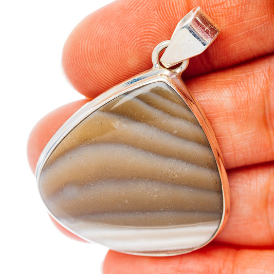 Striped Flint Pendant 1 5/8" (.925 Sterling Silver)