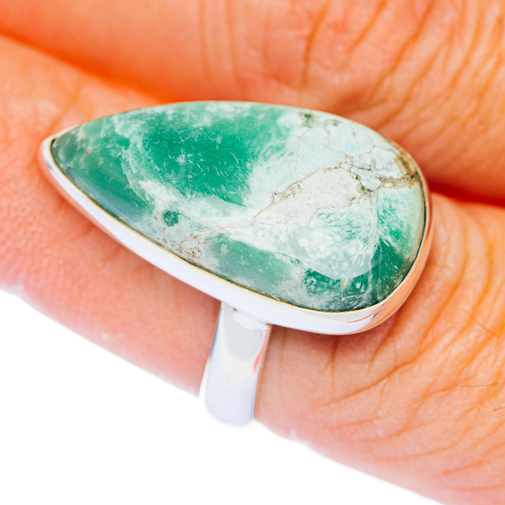 Premium Variscite Ring Size 7.5 Adjustable (.925 Sterling Silver)