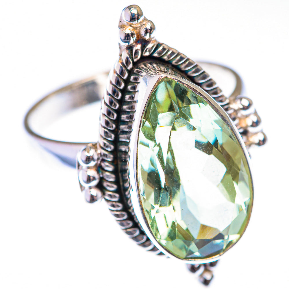 Faceted Green Amethyst Ring Size 11 (925 Sterling Silver) RING139896