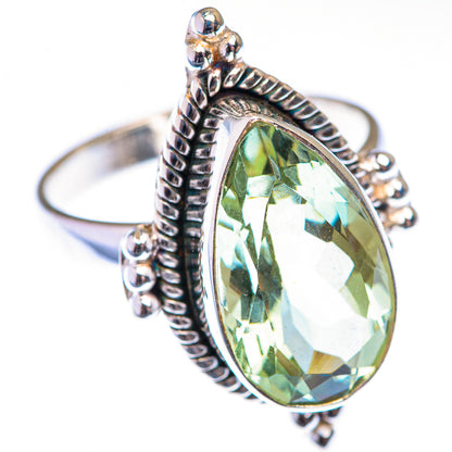 Faceted Green Amethyst Ring Size 11 (925 Sterling Silver) RING139896