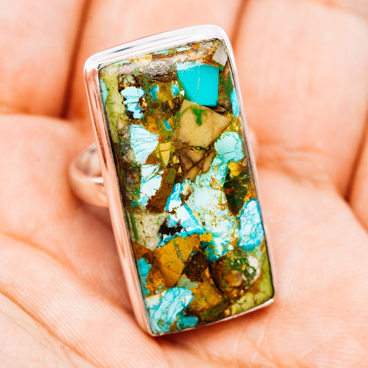Premium Blue Copper Turquoise Ring Size 8.75 (.925 Sterling Silver)