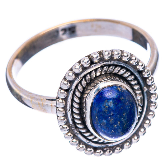 Lapis Lazuli Dainty Ring Size 6.5 (925 Sterling Silver) R5985