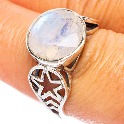 Rainbow Moonstone Ring Size 7.5 (925 Sterling Silver) R4840