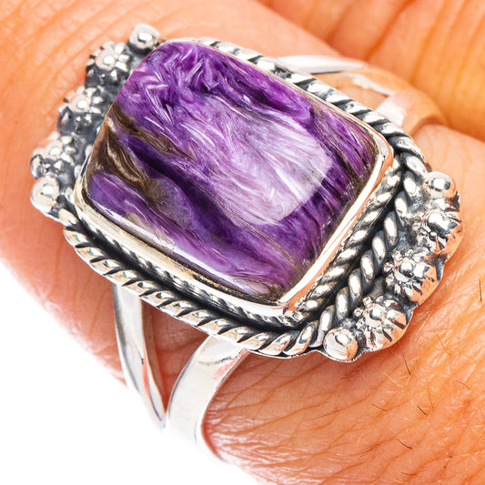 Charoite Ring Size 8.25 (925 Sterling Silver) R7084