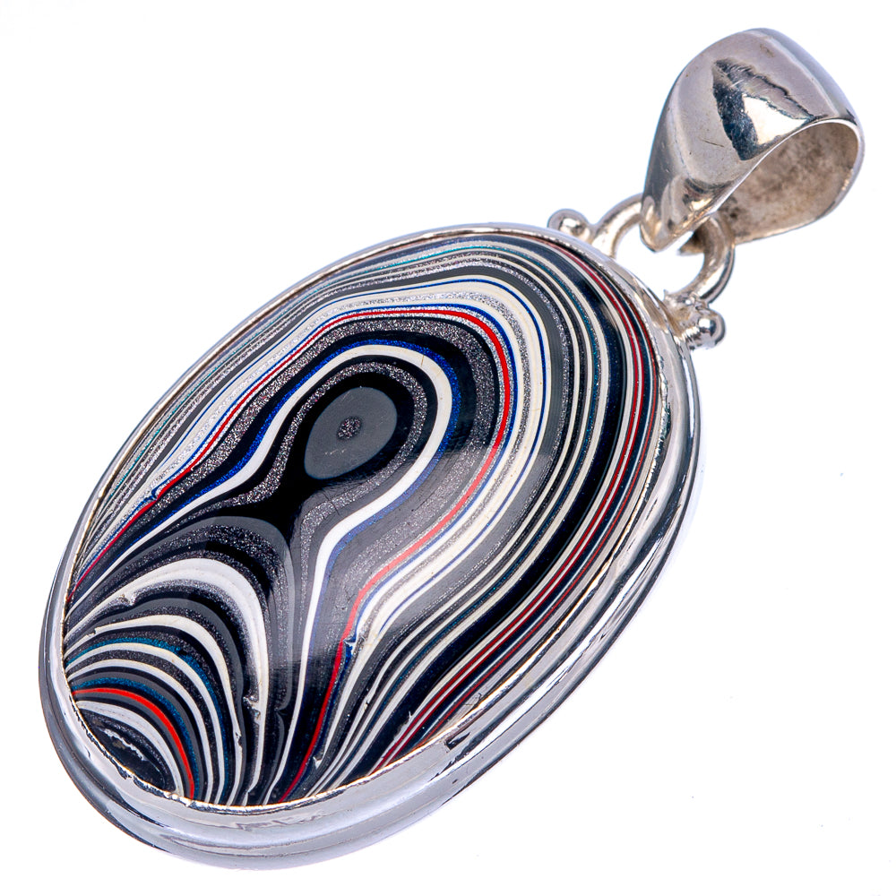 Rare Fordite Pendant 1 1/2" (925 Sterling Silver) P39976