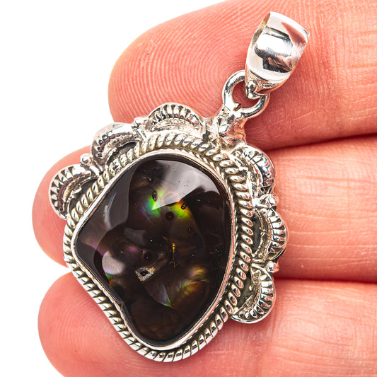 Premium Southwestern Style Mexican Fire Agate Pendant 1 1/2" (.925 Sterling Silver)